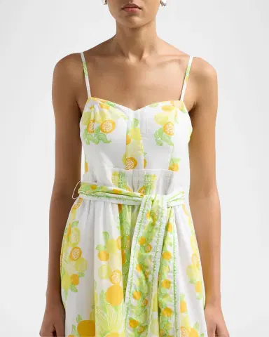 Lilly Pulitzer Katina Printed Cotton Tie-Waist Midi Dress | Thumbnail 3