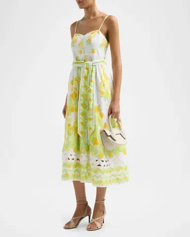 Lilly Pulitzer Katina Printed Cotton Tie-Waist Midi Dress | Thumbnail 5