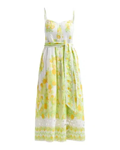 Lilly Pulitzer Katina Printed Cotton Tie-Waist Midi Dress | Thumbnail 1