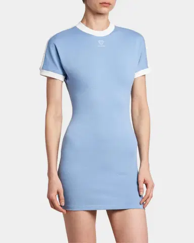 Versace La Vacanza Medusa Logo Stretch Cotton T-Shirt Dress | Thumbnail 5 Versace La Vacanza Medusa Logo Stretch Cotton T-Shirt Dress | Thumbnail 5
