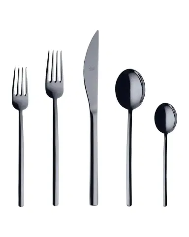 Mepra Due Oro Nero 5-Piece Flatware Set | Thumbnail 1 Mepra Due Oro Nero 5-Piece Flatware Set | Thumbnail 1