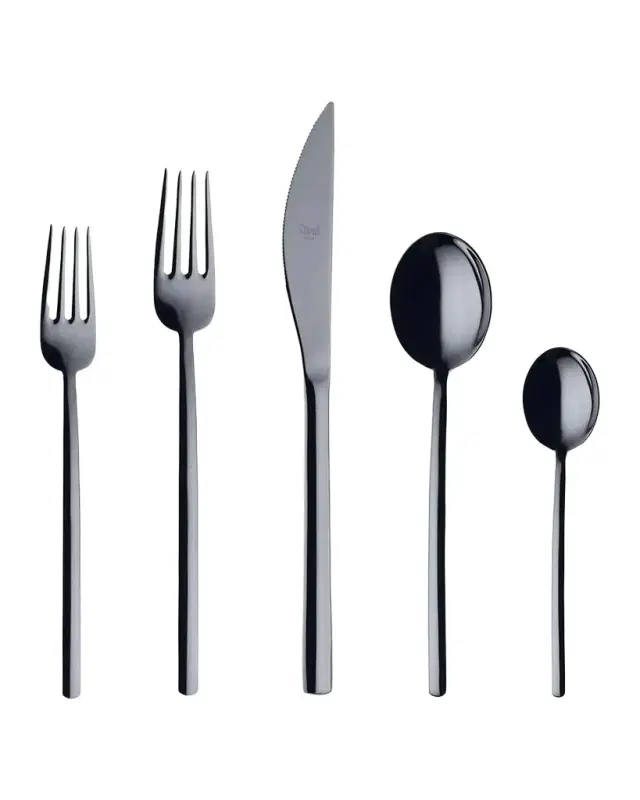 Mepra Due Oro Nero 5-Piece Flatware Set
