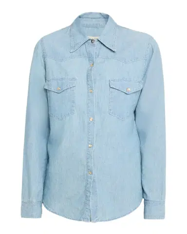Nili Lotan Travis Chambray Western Button-Down Shirt | Thumbnail 1 Nili Lotan Travis Chambray Western Button-Down Shirt | Thumbnail 1