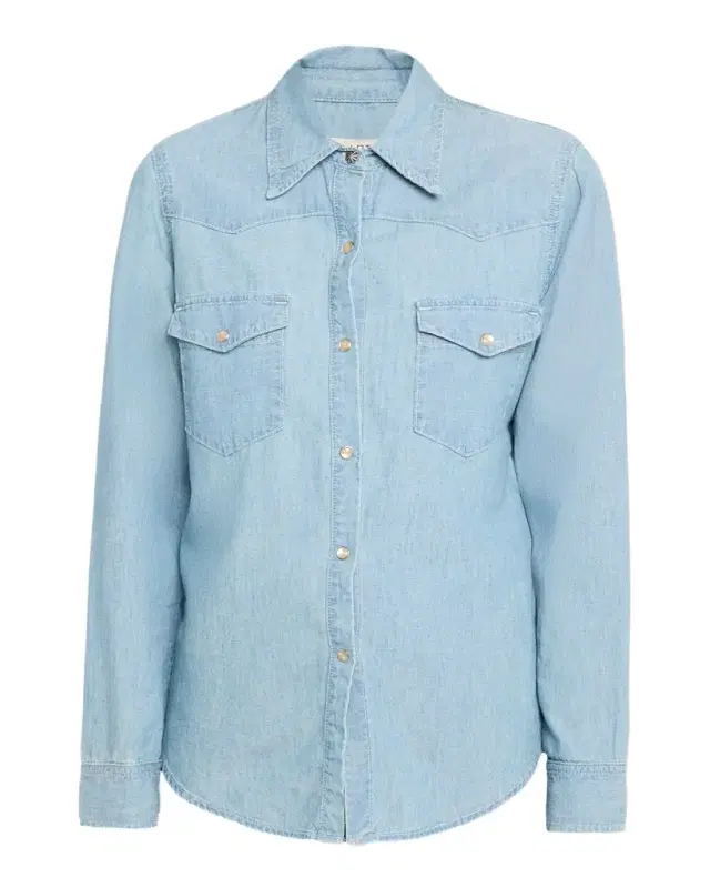 Nili Lotan Travis Chambray Western Button-Down Shirt