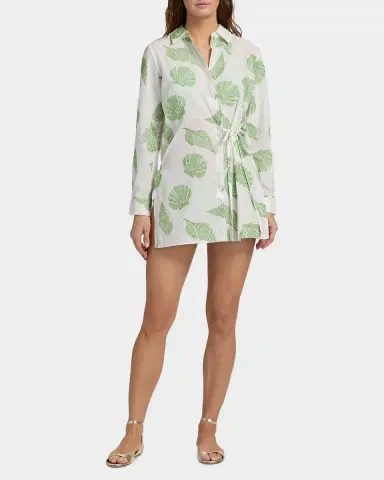 Milly Cleo Embroidered Cotton Cover-Up Mini Dress | Thumbnail 2 Milly Cleo Embroidered Cotton Cover-Up Mini Dress | Thumbnail 2