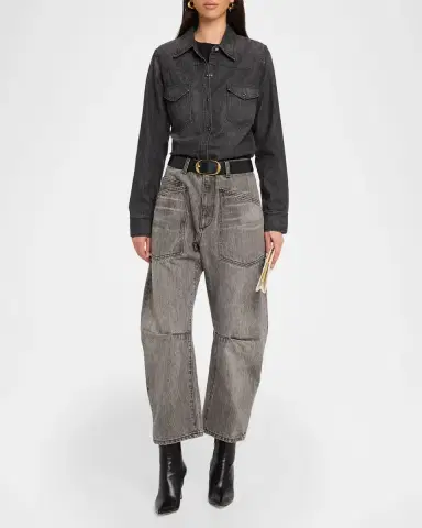 Nili Lotan Travis Denim Western Button-Down Shirt | Thumbnail 2 Nili Lotan Travis Denim Western Button-Down Shirt | Thumbnail 2