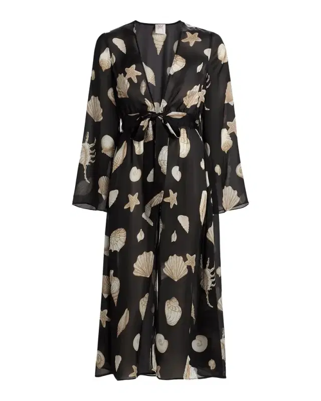 Milly Vince Seashell-Print Cover-Up Midi Dress