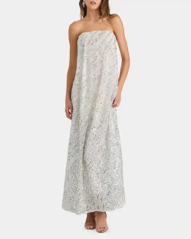 HELSI Margot Strapless Ombre Sequin Gown | Thumbnail 2