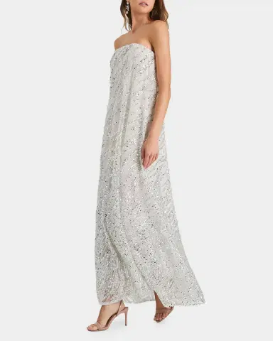 HELSI Margot Strapless Ombre Sequin Gown | Thumbnail 4