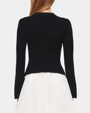 SIMKHAI Kenlie Long-Sleeve Bubble Midi Dress | Thumbnail 3