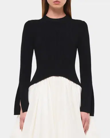 SIMKHAI Kenlie Long-Sleeve Bubble Midi Dress | Thumbnail 4