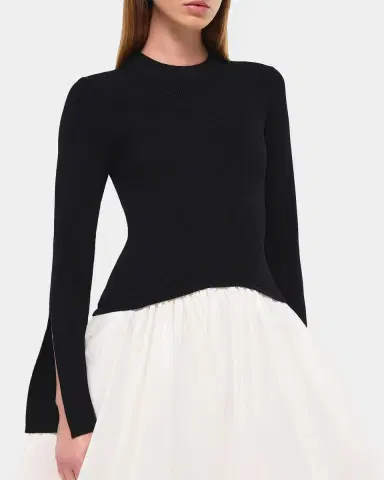 SIMKHAI Kenlie Long-Sleeve Bubble Midi Dress | Thumbnail 5