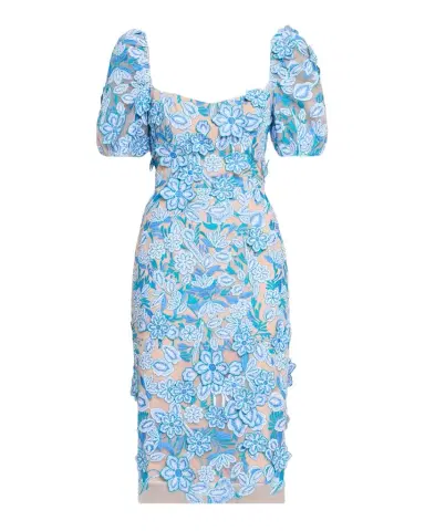 HELSI Exclusive Lucia Embroidered Puff-Sleeve Midi Dress | Thumbnail 1 HELSI Exclusive Lucia Embroidered Puff-Sleeve Midi Dress | Thumbnail 1