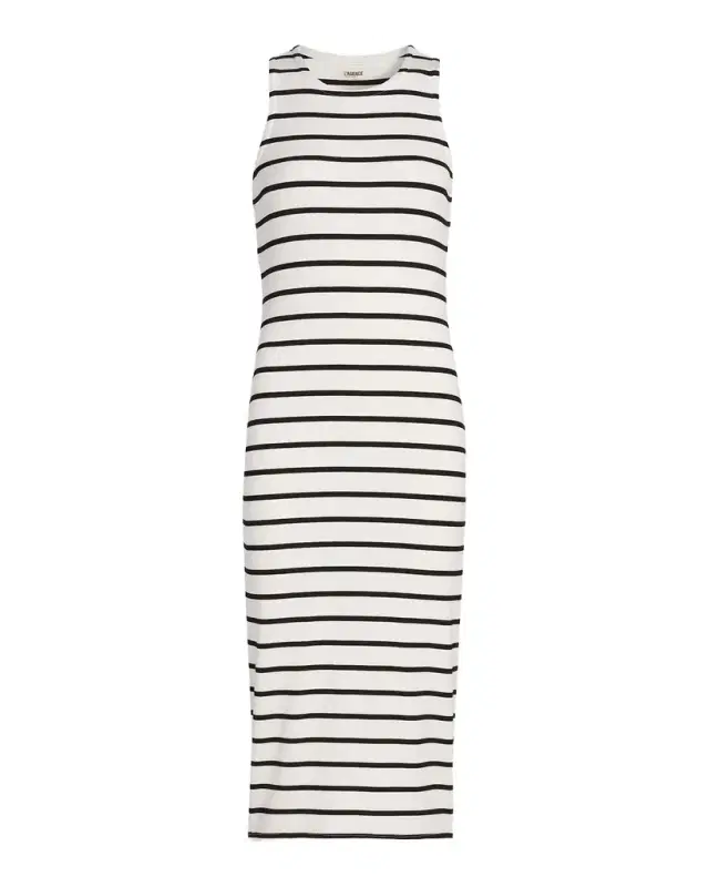 L 'Agence Nura Striped Racerback Midi Dress