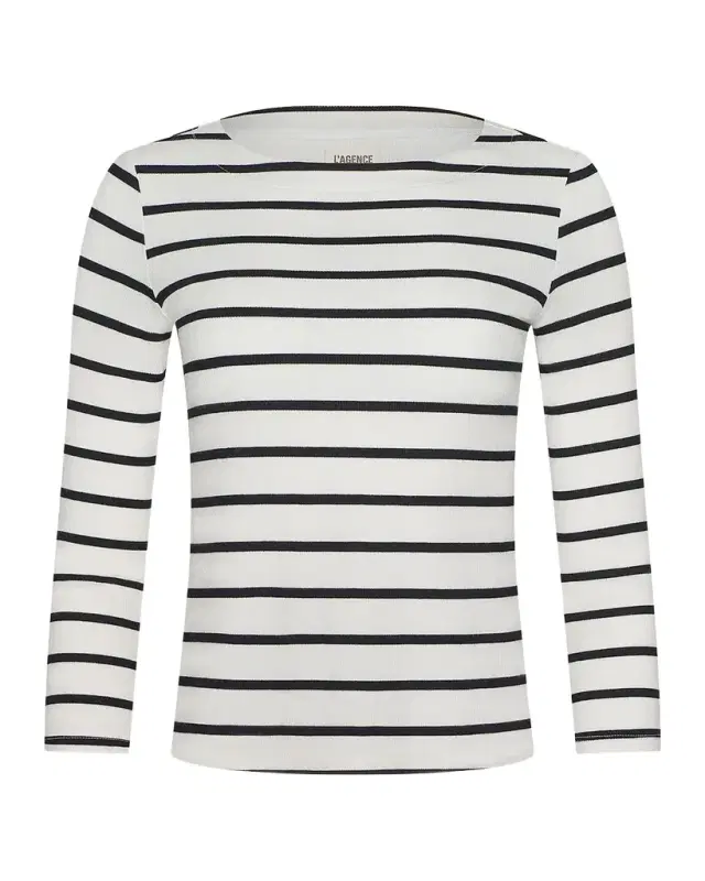 L 'Agence Lucille Striped Boatneck Shirt