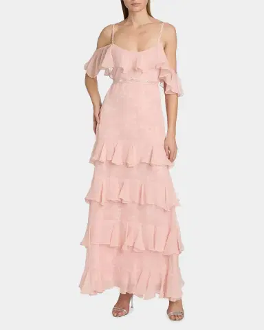LoveShackFancy Laelia Rose-Print Ruffled Silk Maxi Dress | Thumbnail 2