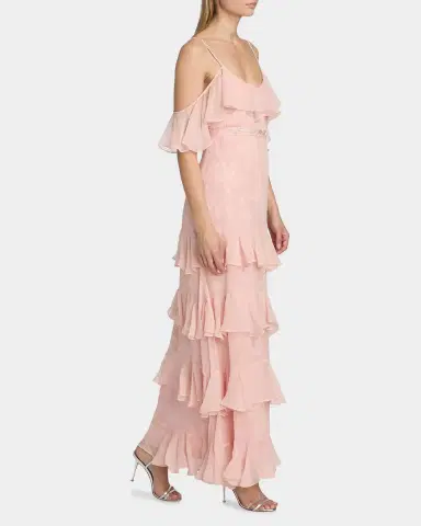 LoveShackFancy Laelia Rose-Print Ruffled Silk Maxi Dress | Thumbnail 4