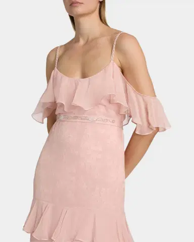 LoveShackFancy Laelia Rose-Print Ruffled Silk Maxi Dress | Thumbnail 5