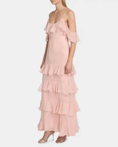 LoveShackFancy Laelia Rose-Print Ruffled Silk Maxi Dress | Thumbnail 7