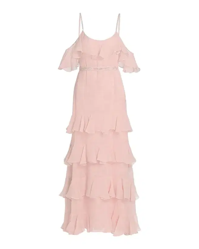LoveShackFancy Laelia Rose-Print Ruffled Silk Maxi Dress