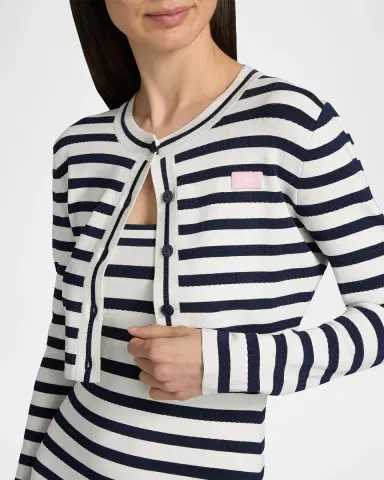 LoveShackFancy Avanette Striped Crop Cardigan | Thumbnail 5 LoveShackFancy Avanette Striped Crop Cardigan | Thumbnail 5