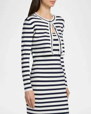 LoveShackFancy Avanette Striped Crop Cardigan | Thumbnail 7 LoveShackFancy Avanette Striped Crop Cardigan | Thumbnail 7