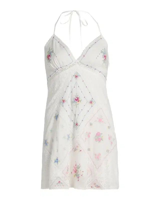 LoveShackFancy Elira Embroidered Cotton Minidress