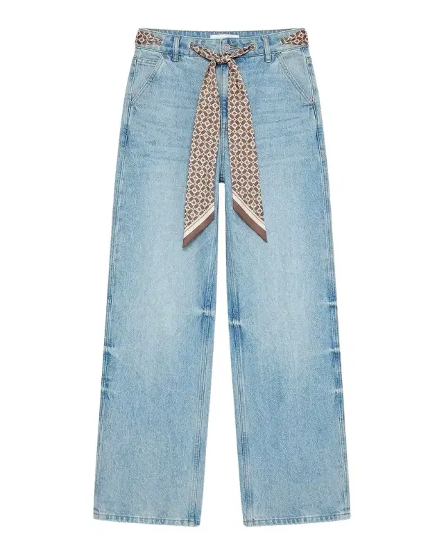 SEROYA Bond Sash Belt Baggy Jeans