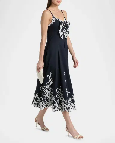 Cinq à Sept Dama Embroidered Cotton Poplin Midi Dress | Thumbnail 7 Cinq à Sept Dama Embroidered Cotton Poplin Midi Dress | Thumbnail 7