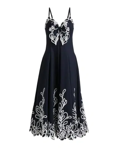 Cinq à Sept Dama Embroidered Cotton Poplin Midi Dress | Thumbnail 1 Cinq à Sept Dama Embroidered Cotton Poplin Midi Dress | Thumbnail 1