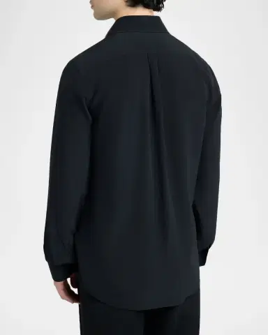 Dolce & Gabbana Men's Point-Collar Silk Button-Down Shirt | Thumbnail 3