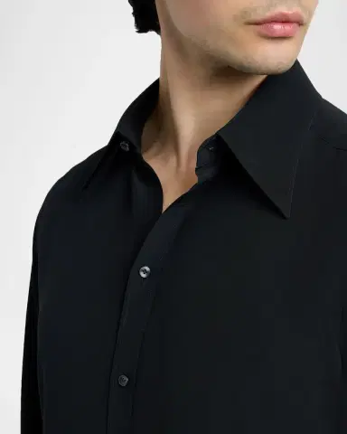 Dolce & Gabbana Men's Point-Collar Silk Button-Down Shirt | Thumbnail 5