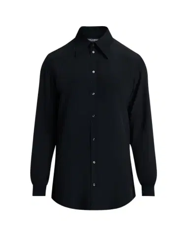 Dolce & Gabbana Men's Point-Collar Silk Button-Down Shirt | Thumbnail 1