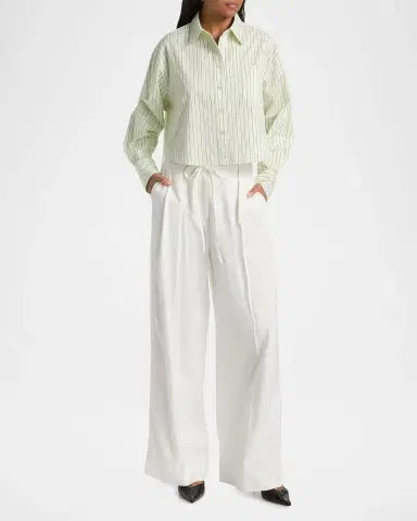 Derek Lam 10 Crosby Archer Twill Wide-Leg Self-Belt Pants | Thumbnail 2 Derek Lam 10 Crosby Archer Twill Wide-Leg Self-Belt Pants | Thumbnail 2