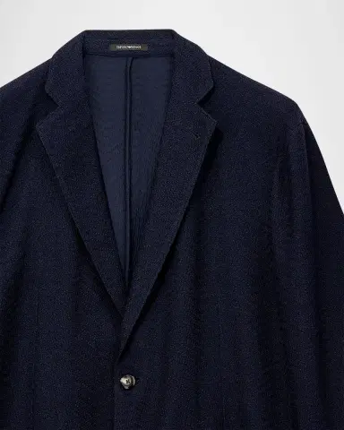 Emporio Armani Men's Chevron Knit Blazer | Thumbnail 3