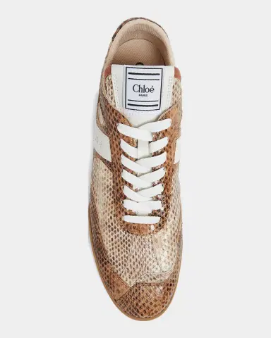 Chloé Kick Snake-Embossed Leather Low-Top Sneakers | Thumbnail 4