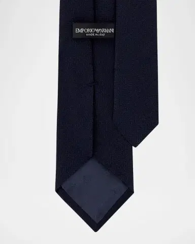 Emporio Armani Men's Chevron Jacquard Silk Tie | Thumbnail 2
