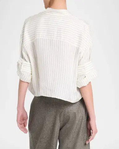TWP Next Ex Striped Cropped Shirt | Thumbnail 3 TWP Next Ex Striped Cropped Shirt | Thumbnail 3