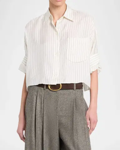 TWP Next Ex Striped Cropped Shirt | Thumbnail 4 TWP Next Ex Striped Cropped Shirt | Thumbnail 4