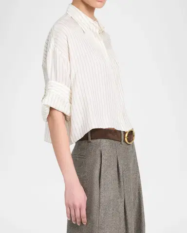 TWP Next Ex Striped Cropped Shirt | Thumbnail 6 TWP Next Ex Striped Cropped Shirt | Thumbnail 6