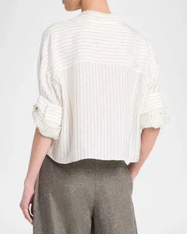 TWP Next Ex Striped Cropped Shirt | Thumbnail 7 TWP Next Ex Striped Cropped Shirt | Thumbnail 7