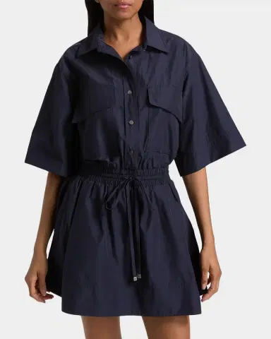DEREK LAM 10 CROSBY Sabrina Cotton-Poplin Drawstring Mini Dress | Thumbnail 4 DEREK LAM 10 CROSBY Sabrina Cotton-Poplin Drawstring Mini Dress | Thumbnail 4