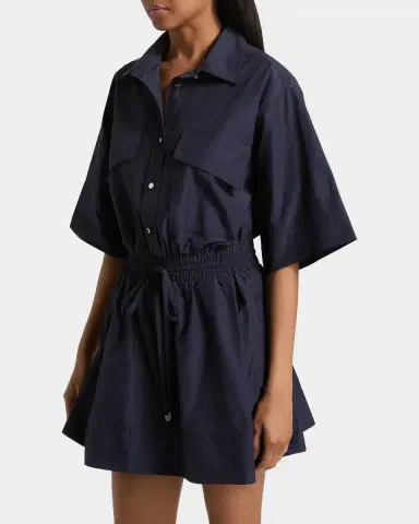 DEREK LAM 10 CROSBY Sabrina Cotton-Poplin Drawstring Mini Dress | Thumbnail 6 DEREK LAM 10 CROSBY Sabrina Cotton-Poplin Drawstring Mini Dress | Thumbnail 6