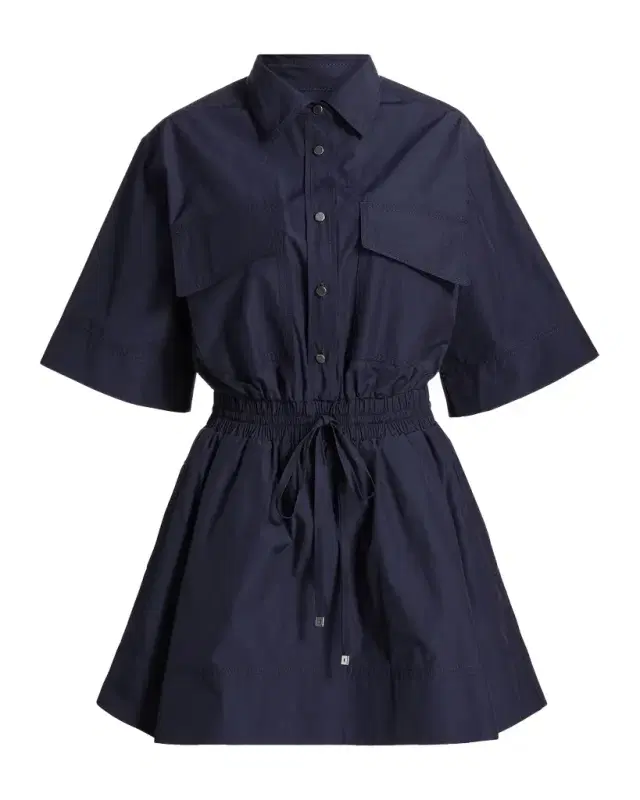 DEREK LAM 10 CROSBY Sabrina Cotton-Poplin Drawstring Mini Dress