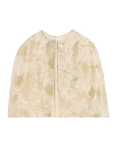Reem Acra Metallic Raffia Embroidered Capelet | Thumbnail 1