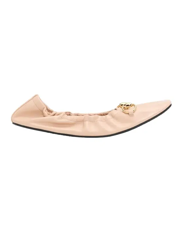 Gucci Prima Leather Ballerina Flats