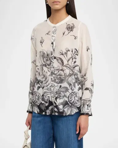 Johnny Was Floral Button-Down Shirt | Thumbnail 4