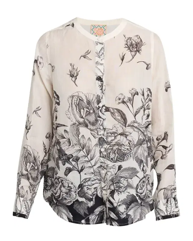 Johnny Was Floral Button-Down Shirt