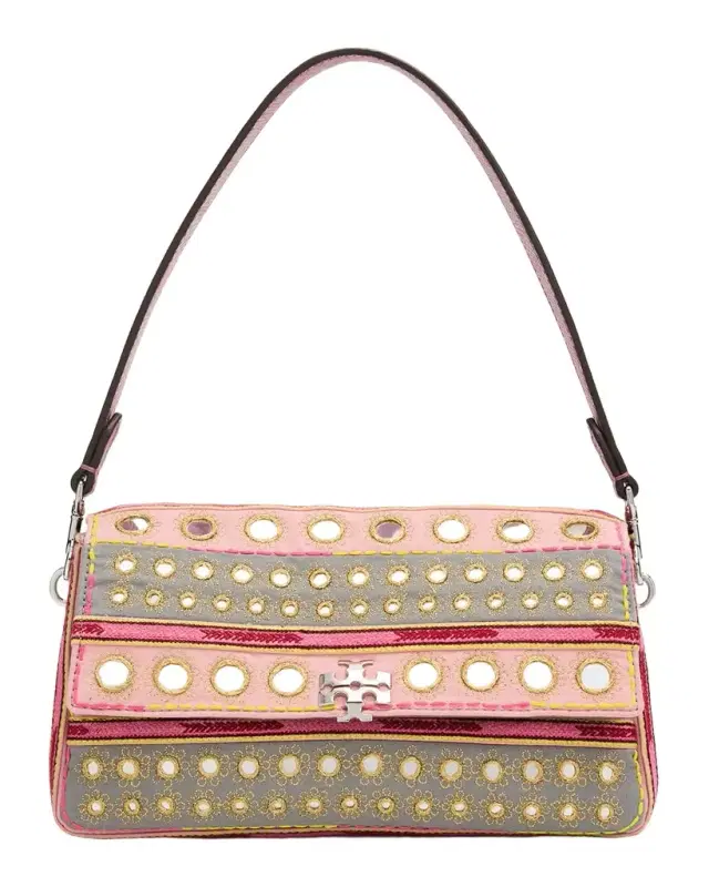 Tory Burch Charlie Small Mirrorwork Embellished Shoulder Bag