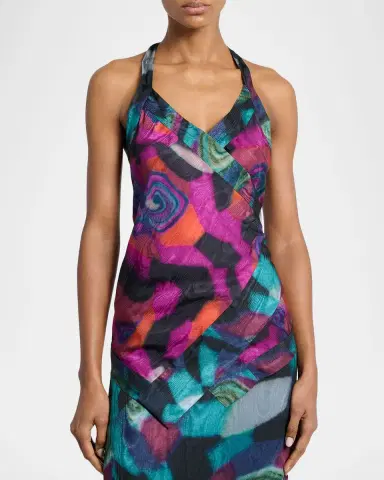 Dries Van Noten Halter Marble-Print Top | Thumbnail 4